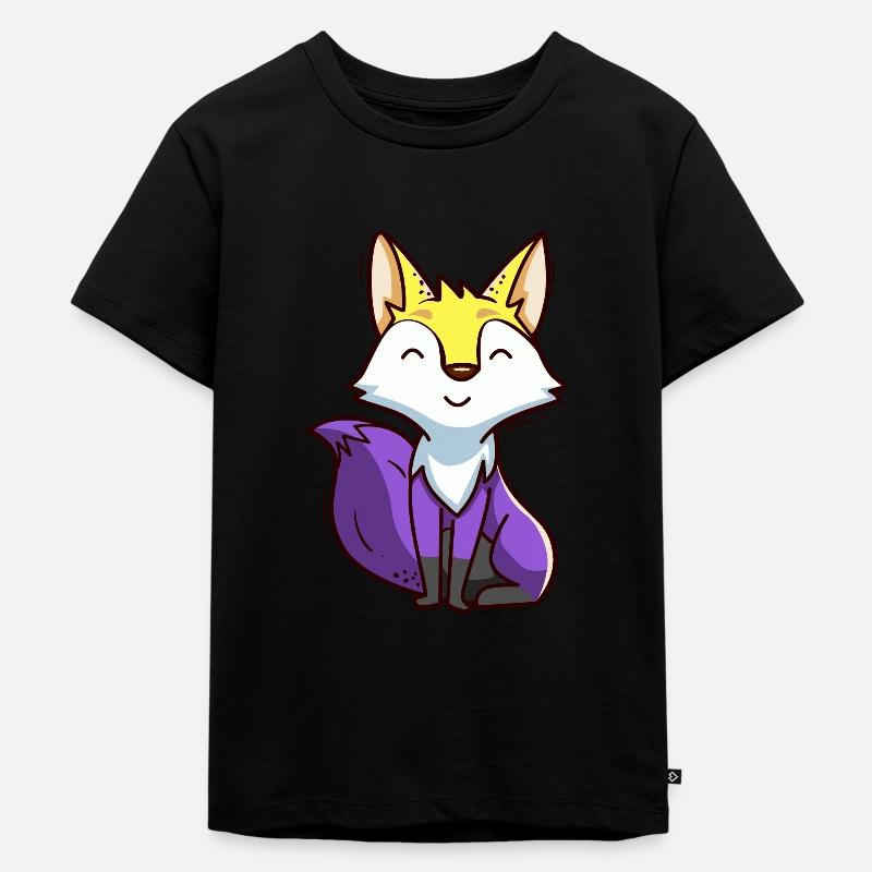 Fuchs Füchse Fox Wald Tier Waldtier Geschenk - Kinder Premium Bio T-Shirt - Schwarz