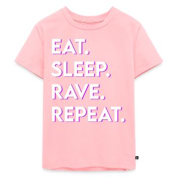 eat sleep rave repeat - Kinder Premium Bio T-Shirt - Rosa - Vorne - AI Model Kid Female (0cm)