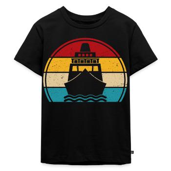 Croisière rétro bateau guide cruiser - T-shirt Premium bio Enfant - noir - Devant - Mikhail (115cm)
