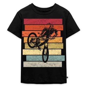 Vintage MTB Mountainbiker - Kinder Premium Bio T-Shirt - Schwarz - Vorne - Mikhail (115cm)
