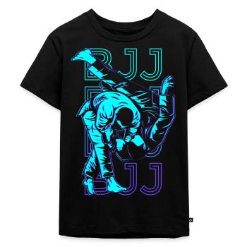 BJJ Brazilian Jiu Jitsu Retro Gift - Kids Premium Organic T-Shirt - black - Front - Mikhail (115cm)