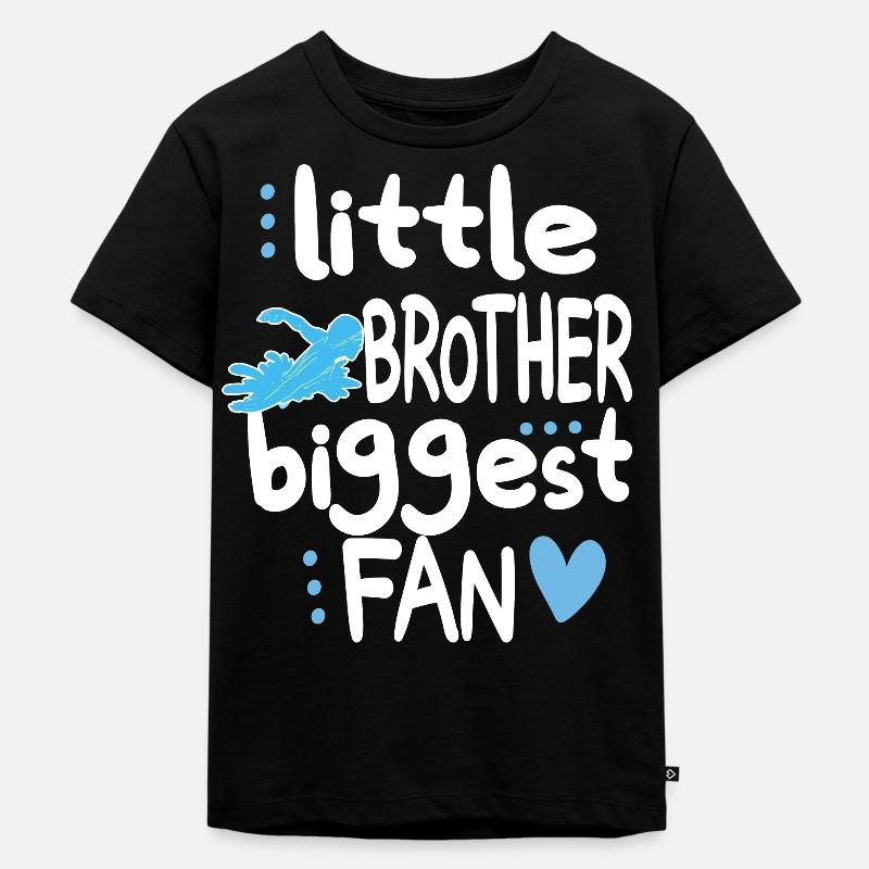 Stolzer Schwimmbruder Kleiner Bruder Schwimmer - Kinder Premium Bio T-Shirt - Schwarz
