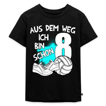 Volleyball Geburtstag Ich bin 8 Jahre - Kinder Premium Bio T-Shirt - Schwarz - Vorne - Mikhail (115cm)
