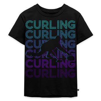 Curling Retro Gift - Kids Premium Organic T-Shirt - black - Front - Mikhail (115cm)