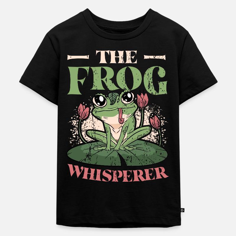 Der Froschflüsterer - Kinder Premium Bio T-Shirt - Schwarz