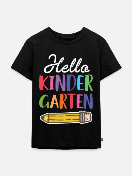 Hello Kindergarten Gift - Kids Premium Organic T-Shirt - black
