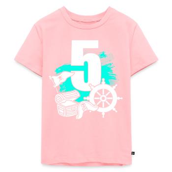 Pirate 5 ans - T-shirt Premium bio Enfant - rose - Devant - AI Model Kid Female (0cm)