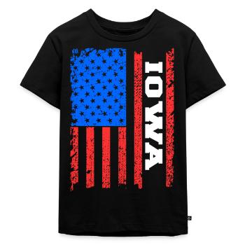 Iowa Usa Flag Gift - Kids Premium Organic T-Shirt - black - Front - Mikhail (115cm)