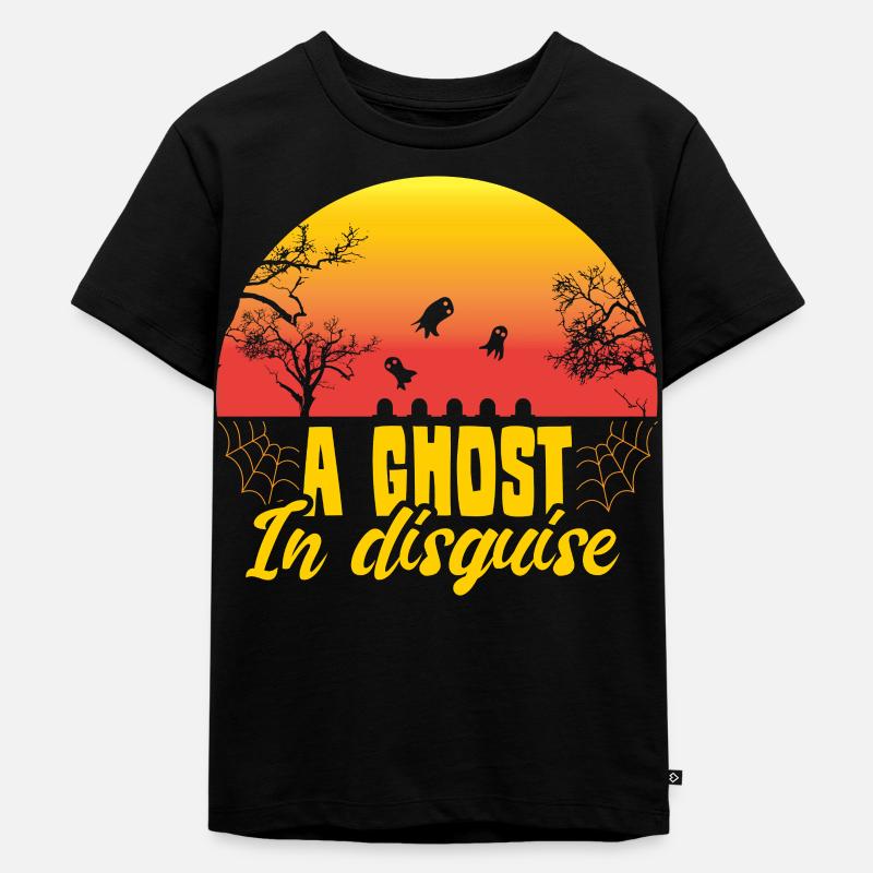 Halloween Geist Süsses oder Saures - Kinder Premium Bio T-Shirt - Schwarz