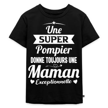 Super pompier maman sapeur pompier future mère - T-shirt Premium bio Enfant - noir - Devant - Mikhail (115cm)