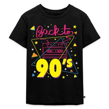Cooles Back To 90s Party Nostalgie Geschenk - Kinder Premium Bio T-Shirt - Schwarz - Vorne - Mikhail (115cm)