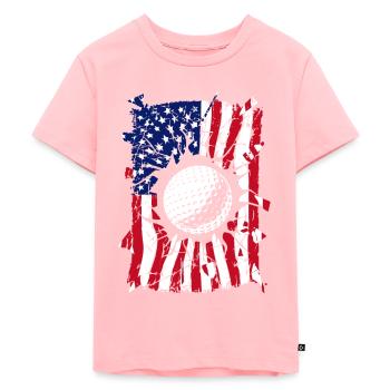 Golf Torn American Flag Golfeur - T-shirt Premium bio Enfant - rose - Devant - AI Model Kid Female (0cm)
