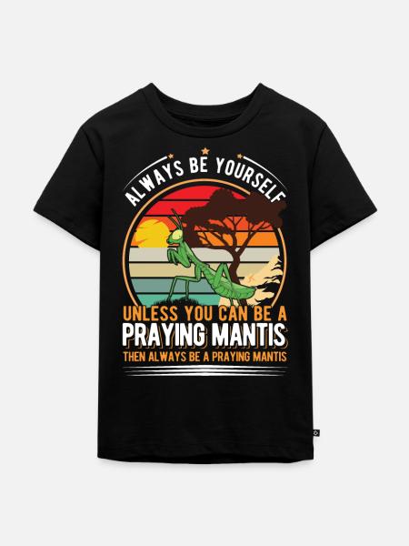 Praying Mantis Gottesanbeterin - Kinder Premium Bio T-Shirt - Schwarz