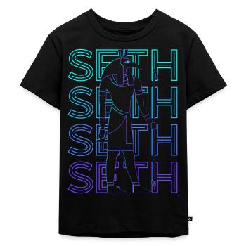 Seth Christliches Christentum Sohn von Adam Retro - Kinder Premium Bio T-Shirt - Schwarz - Vorne - Mikhail (115cm)