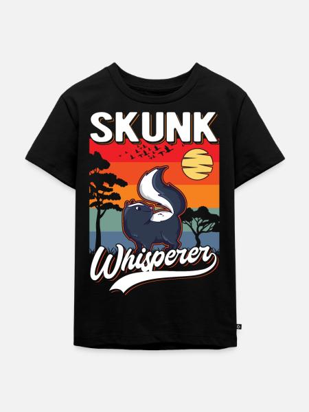 Stinktier Flüsterer Skunk Whisperer - Kinder Premium Bio T-Shirt - Schwarz