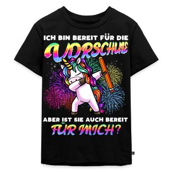 Vorschulkinder Vorschulkind Einhorn Vorschule - Kinder Premium Bio T-Shirt - Schwarz - Vorne - Mikhail (115cm)