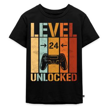 24e anniversaire Niveau 24 débloqué - T-shirt Premium bio Enfant - noir - Devant - Mikhail (115cm)