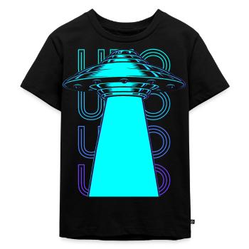Ufo Alien-Entführung Retro - Kinder Premium Bio T-Shirt - Schwarz - Vorne - Mikhail (115cm)