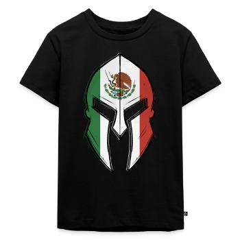 Drapeau chinois dans le casque du guerrier spartiate - T-shirt Premium bio Enfant - noir - Devant - Mikhail (115cm)