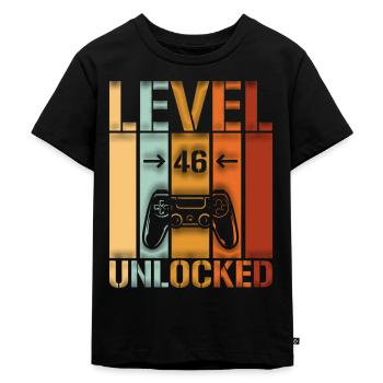 46th Birthday Level 46 unlocked - Kids Premium Organic T-Shirt - black - Front - Mikhail (115cm)