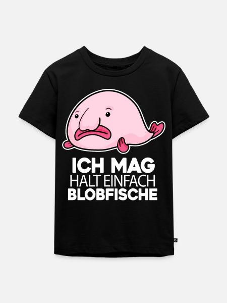 Blobfisch - Kinder Premium Bio T-Shirt - Schwarz