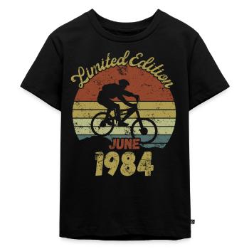 Birthday Bicycle Bike June 1984 - Kids Premium Organic T-Shirt - black - Front - Mikhail (115cm)