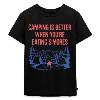 Better When Eating S'mores Camping Foodie Camper - Kids Premium Organic T-Shirt - black - Front - Mikhail (115cm)