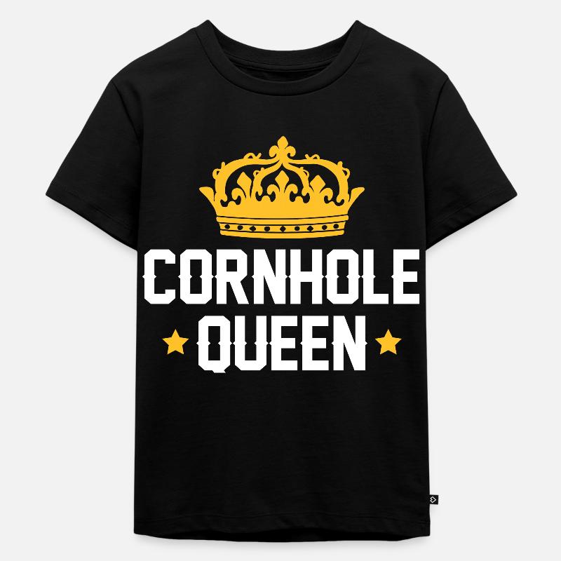 Cornhole Queen Shirt Geschenk - Kinder Premium Bio T-Shirt - Schwarz