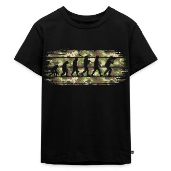 Foto Fotograf Evolution Camouflage-Fotografie - Kinder Premium Bio T-Shirt - Schwarz - Vorne - Mikhail (115cm)
