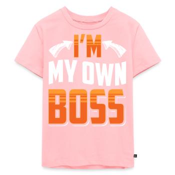 Ich Bin Mein Eigener Chef CEO Gründer Unternehmer - Kinder Premium Bio T-Shirt - Rosa - Vorne - AI Model Kid Female (0cm)