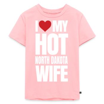Cadeau d’épouse du Dakota du Nord - T-shirt Premium bio Enfant - rose - Devant - AI Model Kid Female (0cm)