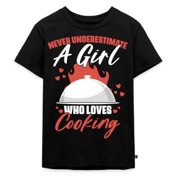 Unterschätze niemals ein Mädchen, das lustige - Kinder Premium Bio T-Shirt - Schwarz - Vorne - Mikhail (115cm)