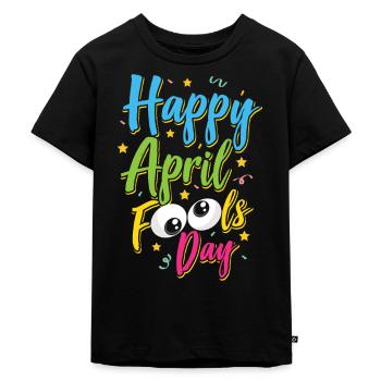 Joyeux poisson d’avril Jour de la blague Sarcastique Avril - T-shirt Premium bio Enfant - noir - Devant - Mikhail (115cm)