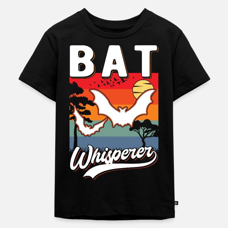 Fledermaus Flüsterer Fransenfledermaus - Kinder Premium Bio T-Shirt - Schwarz
