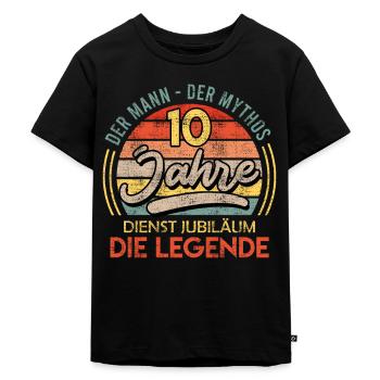 10 Dienstjahre Firmenjubiläum 10 Jahre - Kinder Premium Bio T-Shirt - Schwarz - Vorne - Mikhail (115cm)