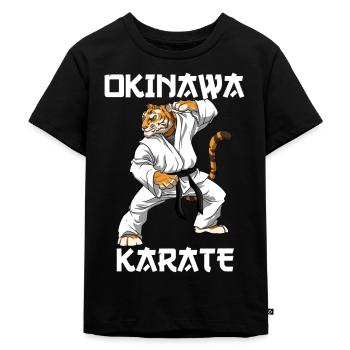 Karate Tiger - Karate Japanische Kampfkunst - Kinder Premium Bio T-Shirt - Schwarz - Vorne - Mikhail (115cm)