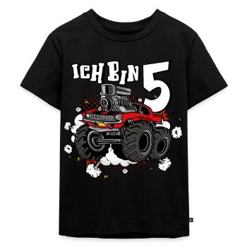 5 Jahre Monstertruck 5 Geburtstag Junge - Kinder Premium Bio T-Shirt - Schwarz - Vorne - Mikhail (115cm)