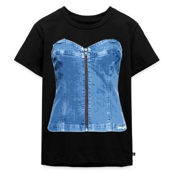 corsage,jeanscorsage,jeans,woman,blue - Kids Premium Organic T-Shirt - black - Front - Mikhail (115cm)