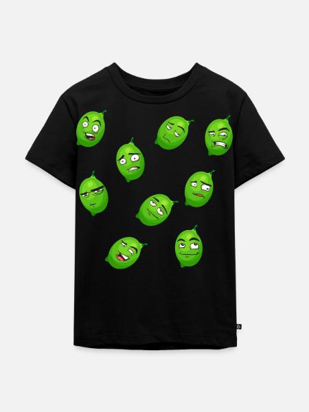 Limette - Kinder Premium Bio T-Shirt - Schwarz