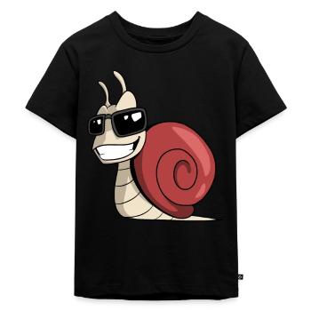 Cool Sunglasses Snail - Kids Premium Organic T-Shirt - black - Front - Mikhail (115cm)