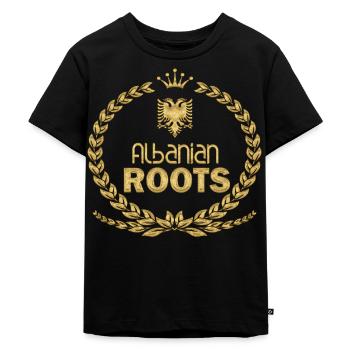 Golden Albanian Roots - Kinder Premium Bio T-Shirt - Schwarz - Vorne - Mikhail (115cm)