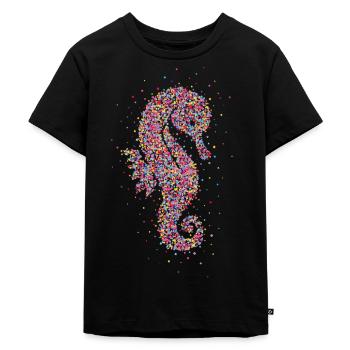 Seepferdchen Schwimmabzeichen Schwimmen Prüfung - Kinder Premium Bio T-Shirt - Schwarz - Vorne - Mikhail (115cm)