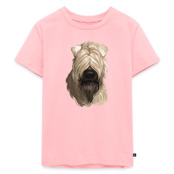 Illustration de chien Wheaten Terrier à poil doux - T-shirt Premium bio Enfant - rose - Devant - AI Model Kid Female (0cm)