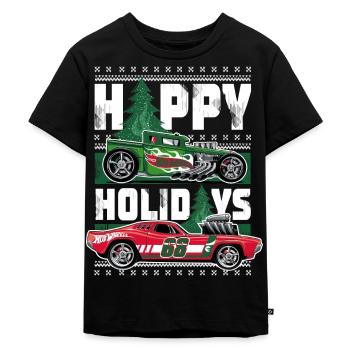 Hot Wheels Noël Happy Holidays - T-shirt Premium bio Enfant - noir - Devant - Mikhail (115cm)