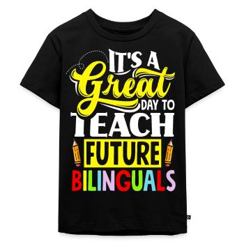 ESL Professeur Linguiste Quota d’enseignement multilingue - T-shirt Premium bio Enfant - noir - Devant - Mikhail (115cm)