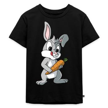 Lapin Lapin avec Lapin Carotte Lapin - T-shirt Premium bio Enfant - noir - Devant - Mikhail (115cm)