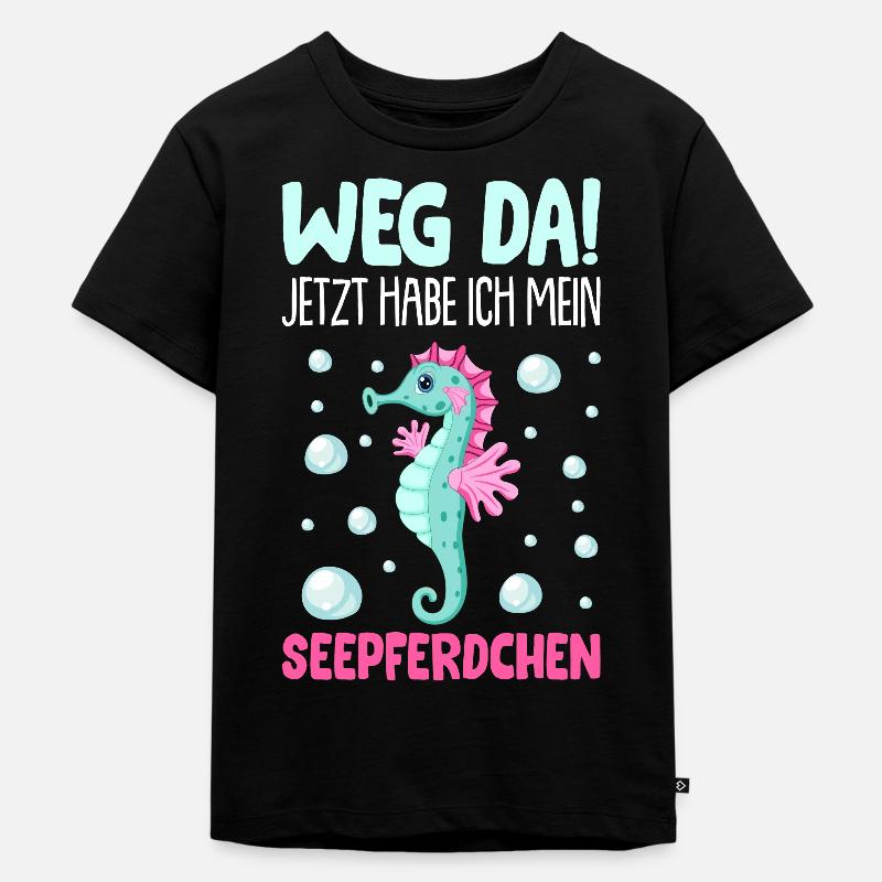 Seepferdchen Abzeichen Seepferdchen bestanden 2022 - Kinder Premium Bio T-Shirt - Schwarz