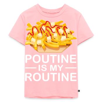 Poutine Kanada Fast Food Spezialität - Kinder Premium Bio T-Shirt - Rosa - Vorne - AI Model Kid Female (0cm)