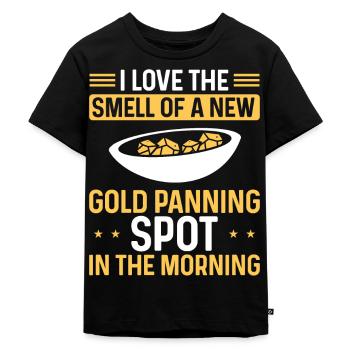 Panning Spot Prospector Panner Gold Mining Miner - Kinder Premium Bio T-Shirt - Schwarz - Vorne - Mikhail (115cm)