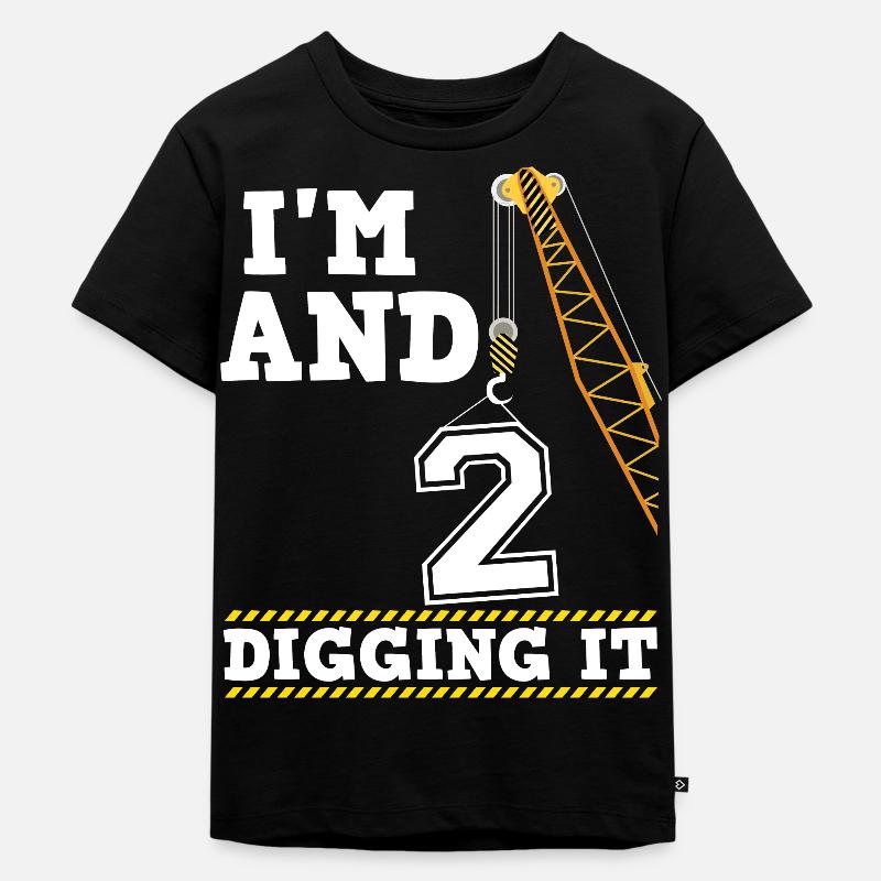 Im 2 And Digging It Boy 2 Year Old 2nd Birthday - Kinder Premium Bio T-Shirt - Schwarz